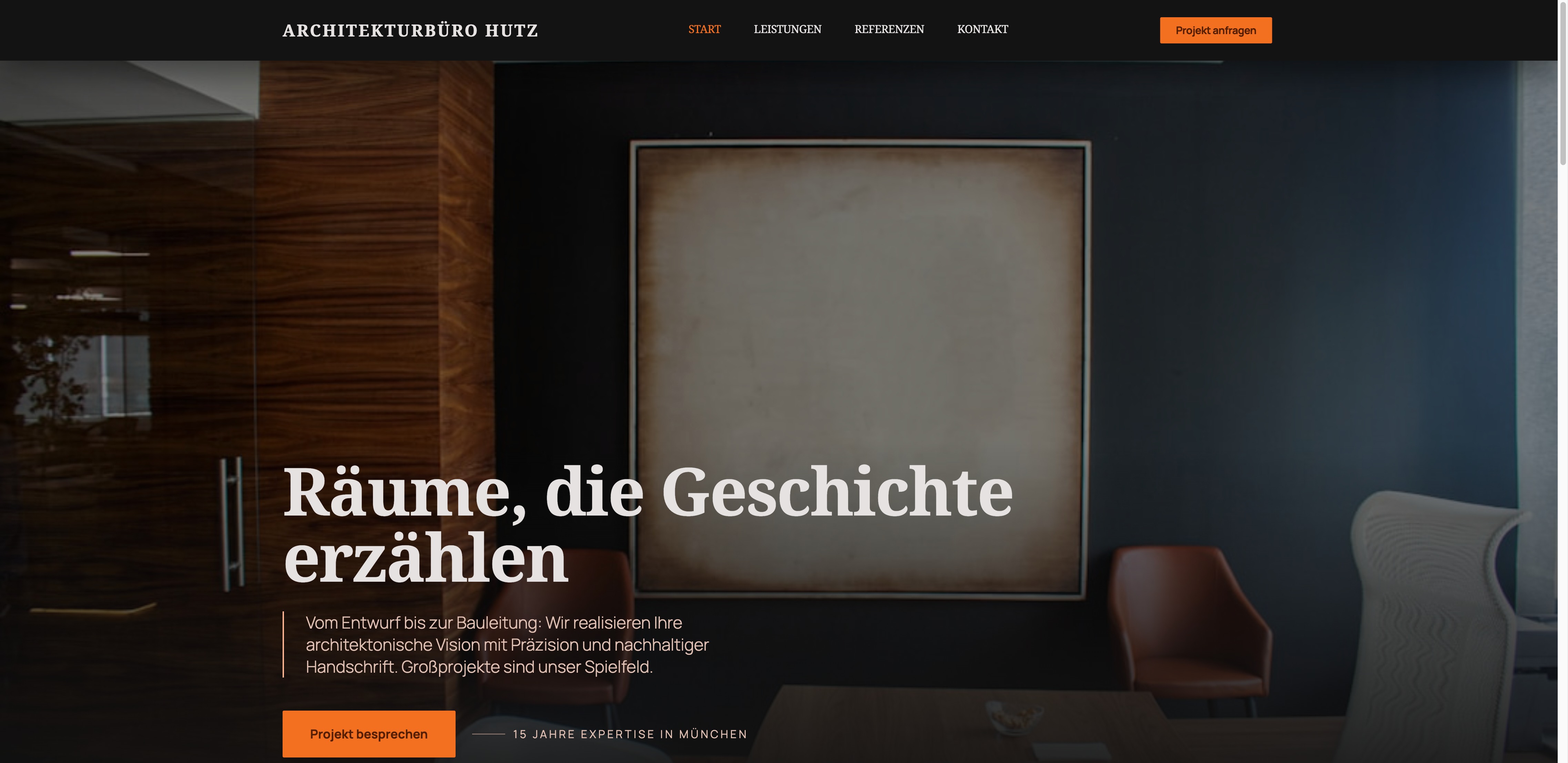 Website Architekturbüro Hutz – erstellt mit Lilo