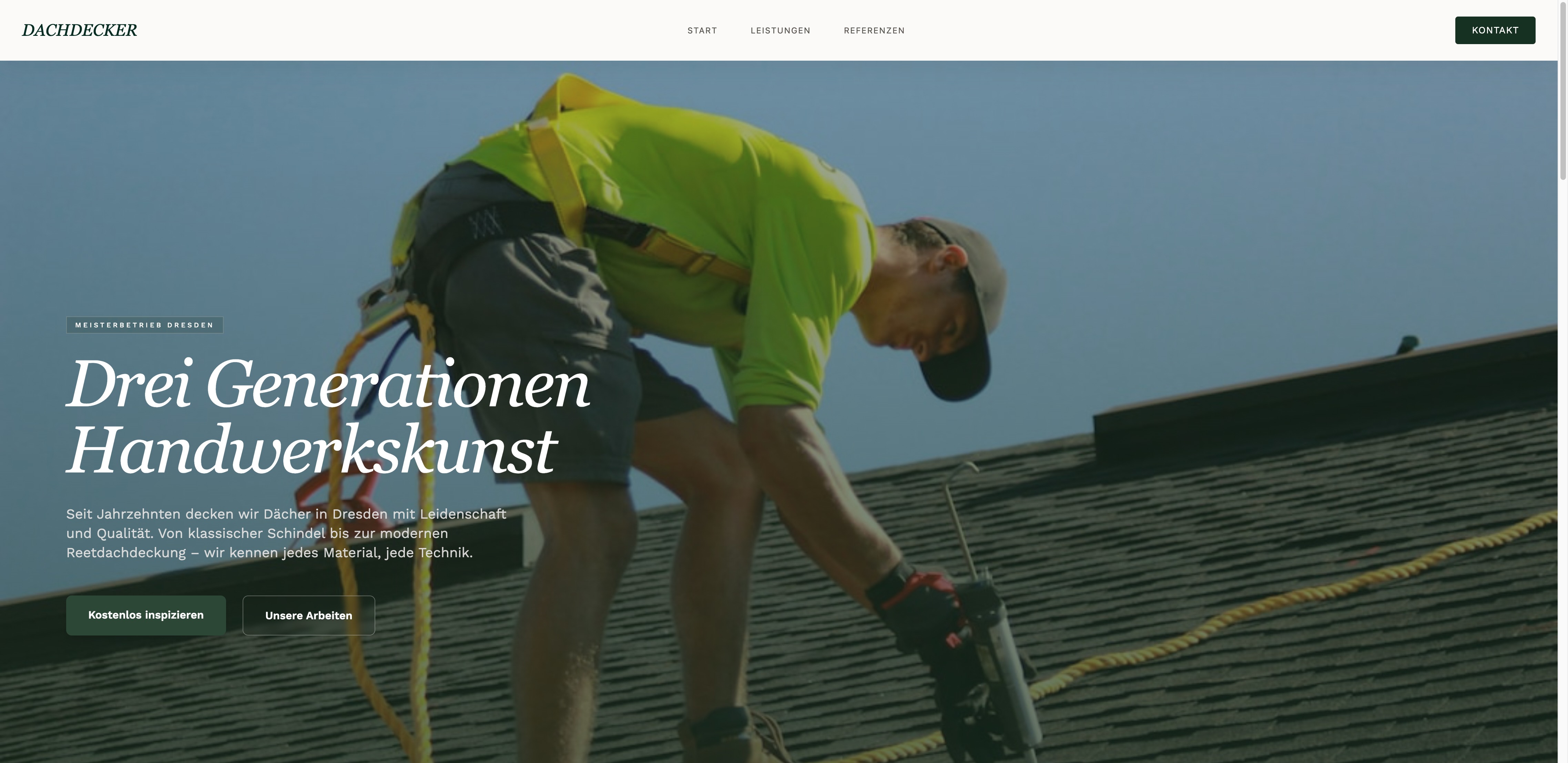 Website Dachdecker Sonnemann – erstellt mit Lilo
